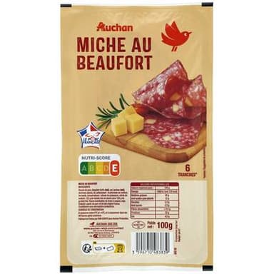 Auchan Miche au Beaufort, 6 tranches - 100g