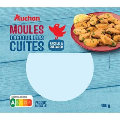 Auchan Moules décoquillées cuites, 400g