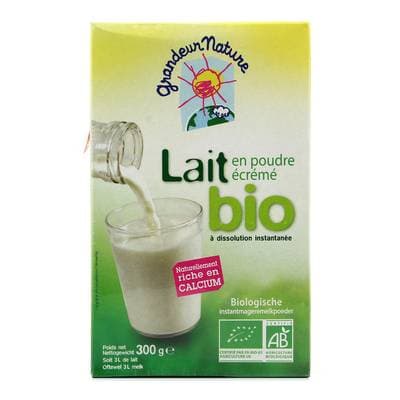 Grandeur nature Lait en poudre écrémé bio, 300g