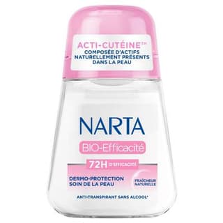 Narta Déodorant Bille Bio-Efficacité 72H Dermo Protection Soin de la Peau Fraîcheur Naturelle, 50ml