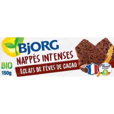 Bjorg Biscuits Nappés Chocolat Intenses Cacao bio, 150g