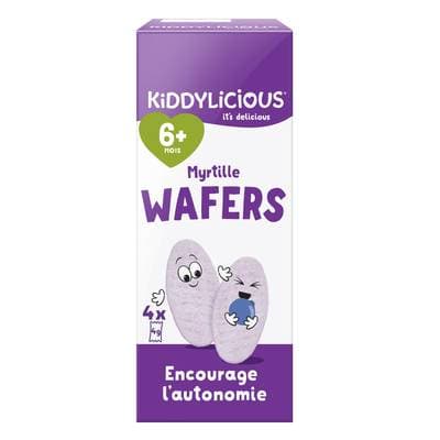 Kiddylicious Gaufrettes Myrtille Bébé dès 6 mois, 8g