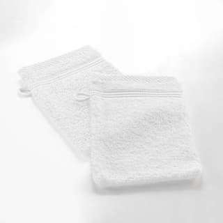 Douceur D Interieur Gants de toilette blanc, 2 gants