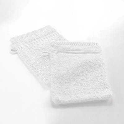 Douceur D Interieur Gants de toilette blanc, 2 gants