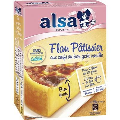 Alsa Préparation pour flan pâtissier aux oeufs et saveur vanille, 740g