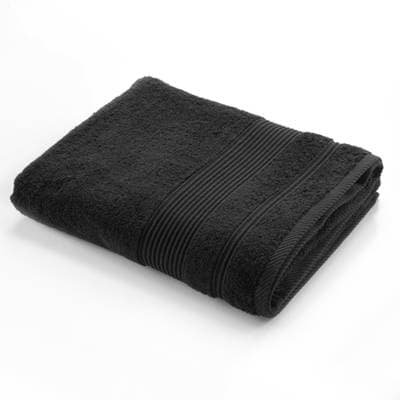 Douceur D Interieur Drap de bain eponge unie tendre noir, 90 x 150 cm