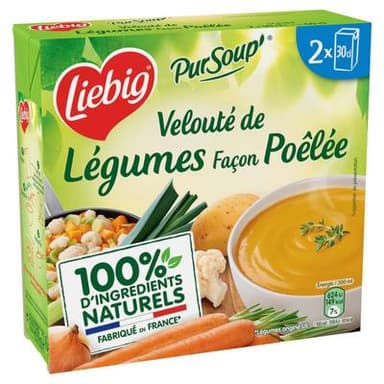 Liebig Soupe Velouté de Légumes façon Pôelée, 2x30cl