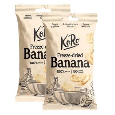 Koro Bananes lyophilisées en rondelles, Lot de 2x45g