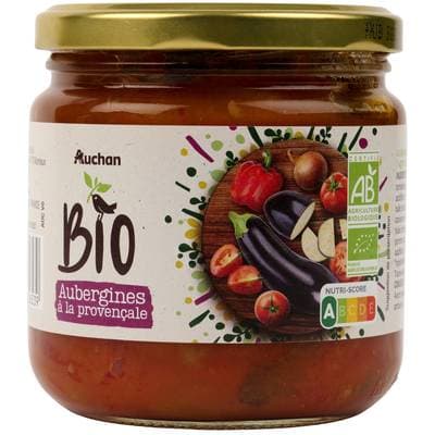 Auchan BIO Aubergines à la provençale Bio en bocal, 400g