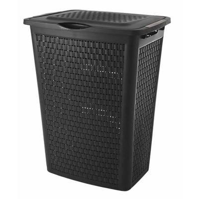 3234530006639 - Sundis - Coffre à linge Country Noir avec couvercle