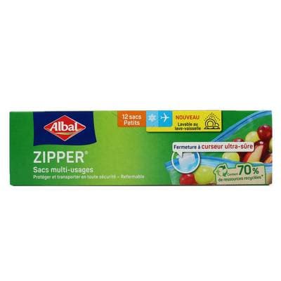 Albal Sacs multi-usages Zipper Petit modèle 1L, 12 sacs de 1L