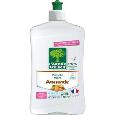 L'arbre Vert Liquide vaisselle Mains Amande- Ecologique- Hypoallergénique, 500ml