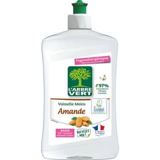 L'arbre Vert Liquide vaisselle Mains Amande- Ecologique- Hypoallergénique, 500ml