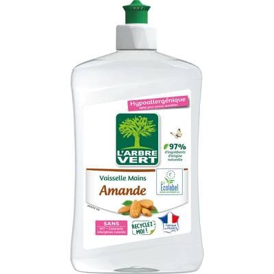 L'arbre Vert Liquide vaisselle Mains Amande- Ecologique- Hypoallergénique, 500ml