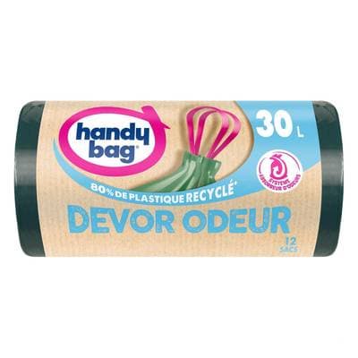 Handy Bag Sac à poignées coulissantes Dévor Odeur 30L, 12 sacs de 30 L