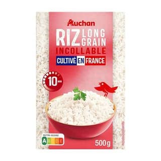 Auchan Riz long incollable prêt en 10 minutes, 500g