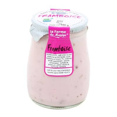 La Ferme du manège Yaourt Framboise au lait entier, 180g