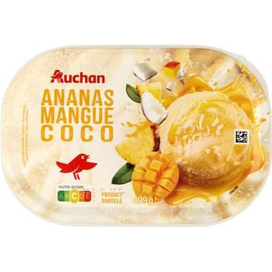 Auchan Glace ananas mangue, 499g