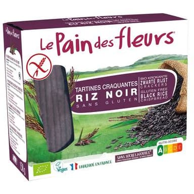 Le pain des fleurs Tartine bio craquante au Riz noir, 150g
