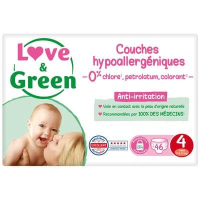 Love & Green Couches écologiques T4 7/14kg, 46 couches
