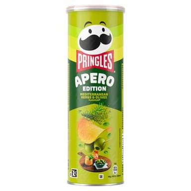 Pringles Chips Tuiles Apero Saveur Herbes Méditerranéennes et Olives, 165g
