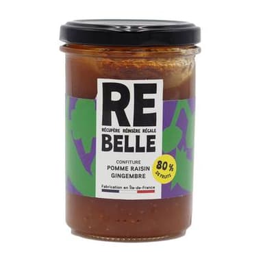 Confiture Re-Belle Confiture Raisin Pomme Gingembre, 230g