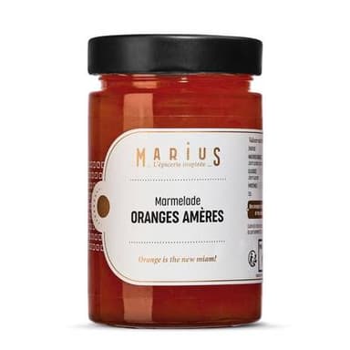 Marius, L'Épicerie Inspirée Marmelade Oranges Amères, 375g
