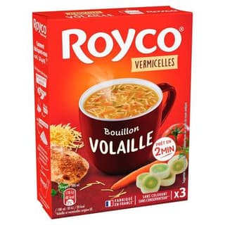 Royco Bouillon Volaille et vermicelles - 3 sachets instantanée, 31g