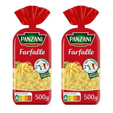 Panzani Pâtes Farfalle, Lot de 2x500g