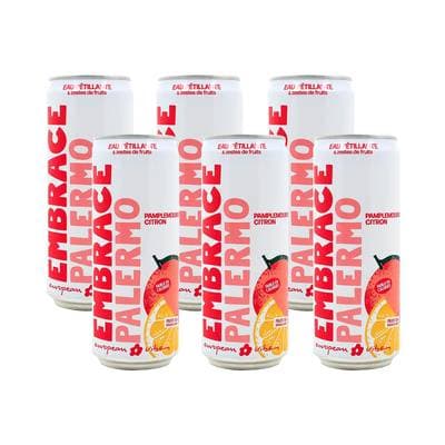 Embrace PALERMO, Boisson Pétillante Pamplemousse Citron, Le lot de 6x33cl