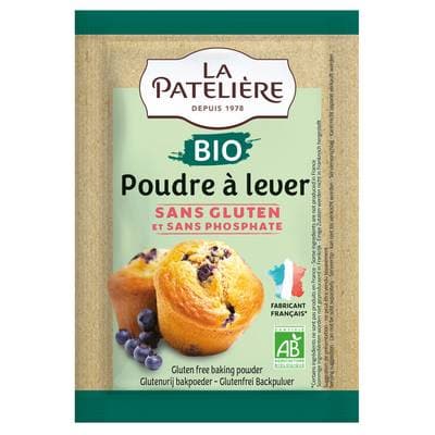 La Patelière Poudre à lever bio sans gluten et sans phosphate 8x10g, 80g