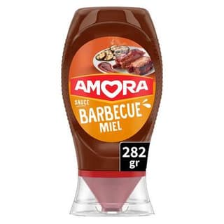 Amora Sauce barbecue miel en flacon souple Squeeze Top Down, 282g