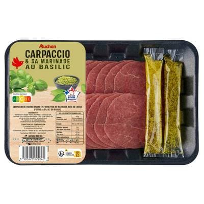Auchan Carpaccio et sa Marinade au Basilic, 200g