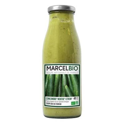 Marcel Bio Soupe froide concombre menthe Bio en bouteille, 48cl