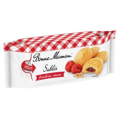 Bonne Maman Sablé Fourré Framboise et Sésame, 14 biscuits - 150g