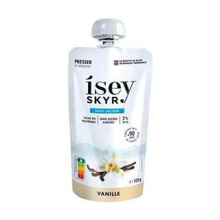 Isey Gourde Skyr vanille 2%mg protéiné sans lactose sans sucres ajoutés, 125g