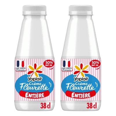 Yoplait Crème Fleurette 30% Mg Epaisse, Lot de 2x38cl