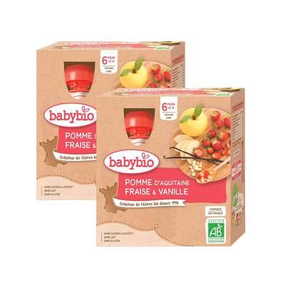 Babybio - Pomme de Provence, Faise, Vanille Bio Gourde Bébé Dès 6 mois