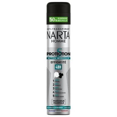 Narta Homme Déodorant Homme Protection 5 Actions Intégrale 48H, 200ml