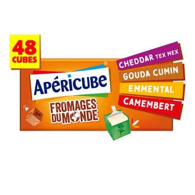Apéricube Minis fromages, Fromages du Monde, 48 cubes - 250g