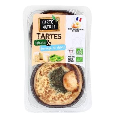 Carte Nature Tarte Epinards et Chèvre Bio, 2x115g