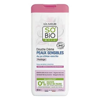 SO'BIO ETIC Crème douche Peaux Sensibles Aloe Vera Bio, 650ml