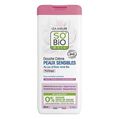 SO'BIO ETIC Crème douche Peaux Sensibles Aloe Vera Bio, 650ml