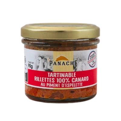 Panache Des Landes Rillettes de Canard au Piment d'Espelette en bocal, 90g