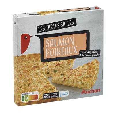 Auchan Tarte au saumon et poireaux, 400g
