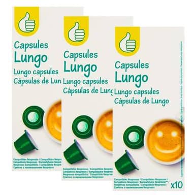 Pouce Capsules de café Lungo, Lot de 3x10 capsules