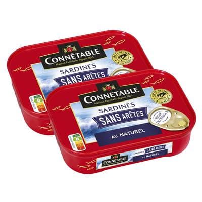 Connetable Sardines au naturel sans arête, Lot de 2x98g