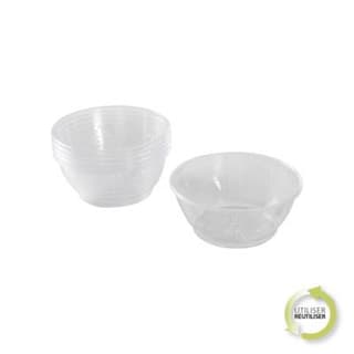 Homea Bols en plastique reutilisable 175ml transparent, 6 pièces