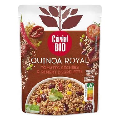 Céréal Bio Quinoa Royal Tomates Séchées et Piment d'Espelette Vegan Bio, 220g