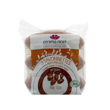 Emma Noel Savonnettes naturelles Argan Cosmébio, 3x150g